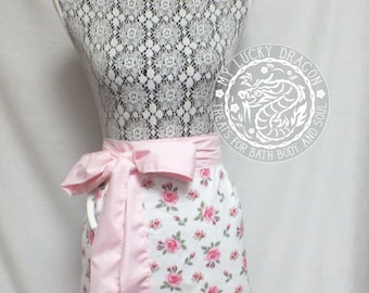 Apron, Towel Apron, Towel, Kitchen Towel, Shabby Chic, Pink, Rose, Hostess Apron