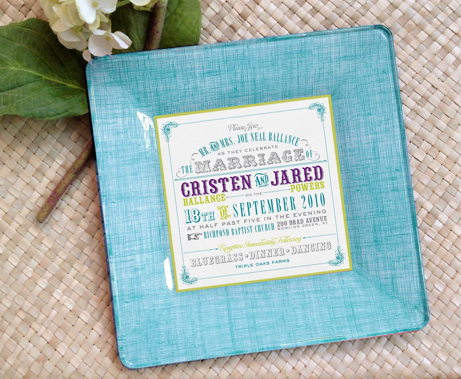 wedding gift for couples custom wedding invitation plate