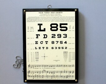 antique optical snellen eye chart 1935 hand held