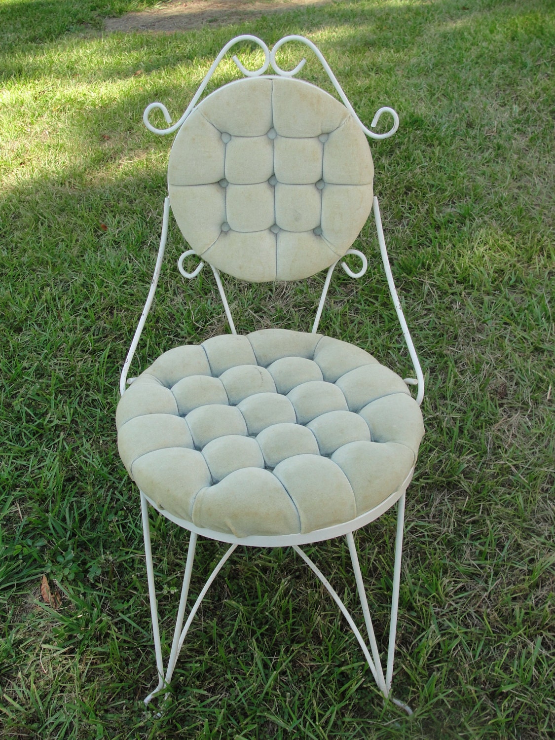 Vintage Wrought Iron Hollywood Regency Vanity Chair Teena Originals â Haute Juice