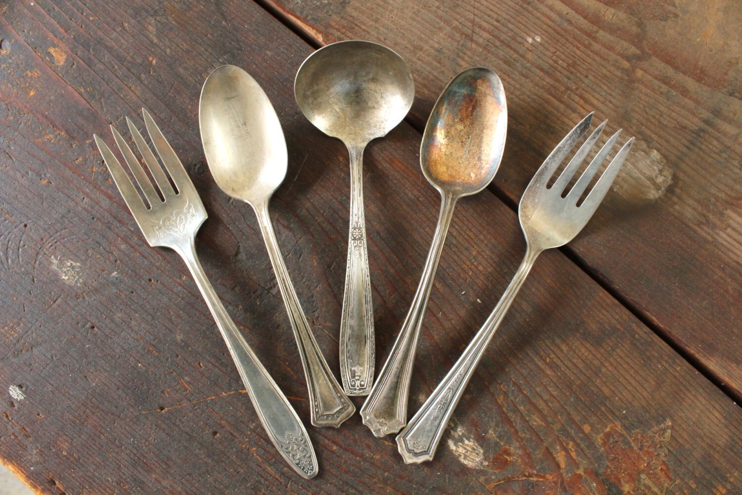 Antique Flatware Silver Plate Serving Utensils Set of 5 Haute Juice