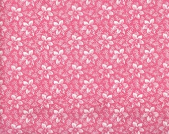 Floral Fabric, Quilters Calicos, Pink Floral Fabric, Pink Fabric, Pink Flowers, 10006