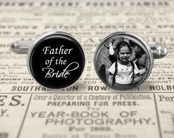 Father Of The Bride Cufflinks,Custom Photo Accessories, Wedding Cufflinks