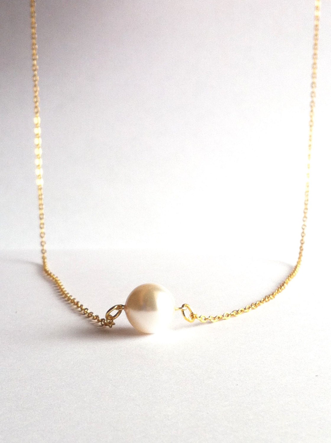Delicate Pearl Necklace Small Pearl Necklace by ivolvebeauty