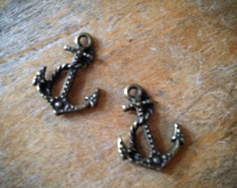 Anchor Bronze Vintage Style Anchors Nautical Pendant Charm Jewelry Supplies (BA141)