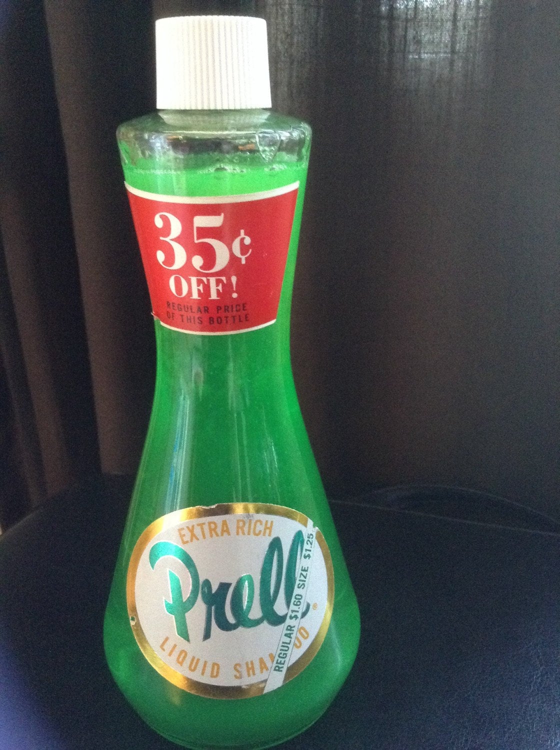  Vintage  Prell 1960s glass bottle of liquid Shampoo 11 5 oz