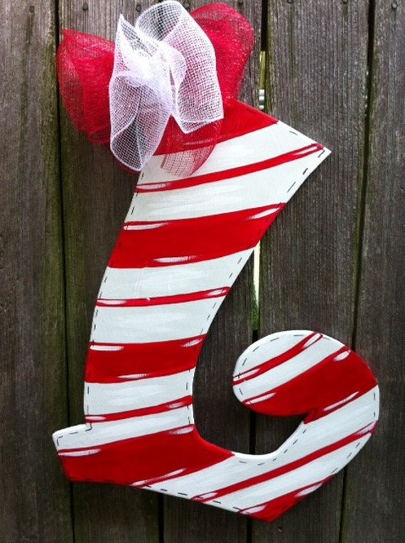 items-similar-to-christmas-candy-cane-striped-monogrammed-letter-wooden