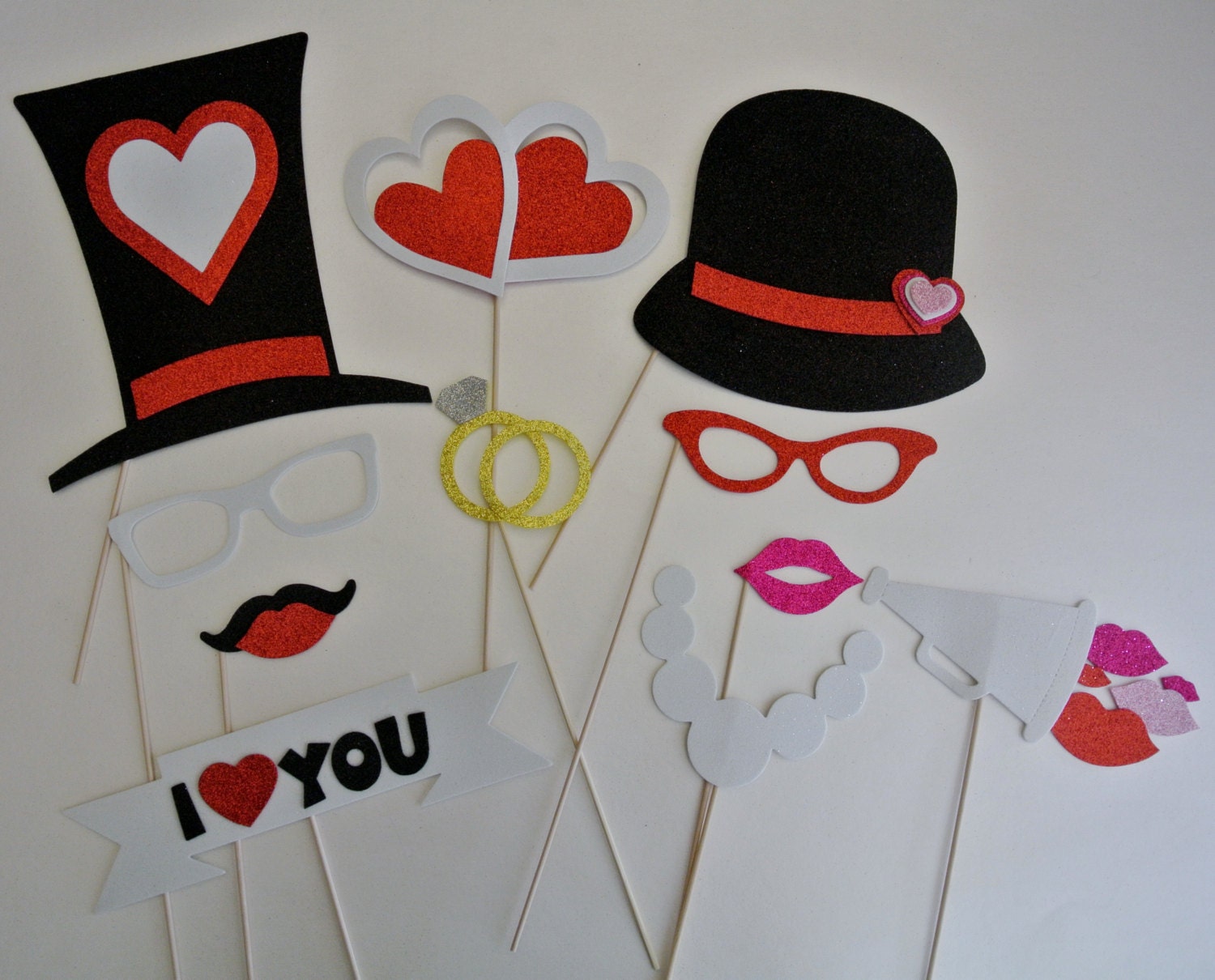 Photo Booth Prop centerpiece table decoration Heart by PICWRAP