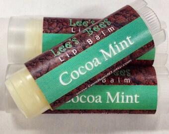 Cocoa Mint Lip Balm - One Tube of Beeswax Lip Salve Chapstick from Lee the Beekeeper