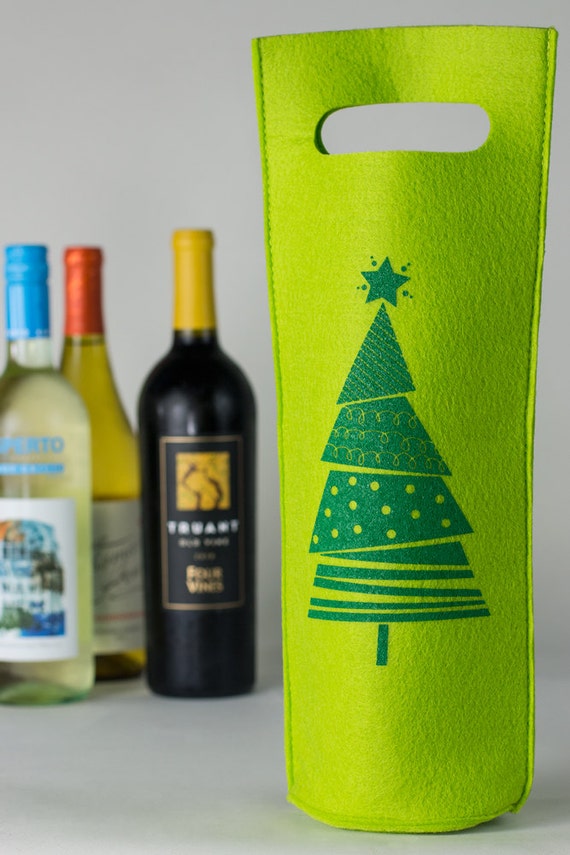 christmas wine tote