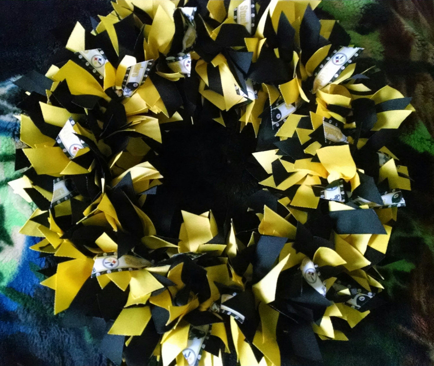 Pittsburgh Steelers 9" Ribbon Wreath Custom Made For Each RAIDER Fan