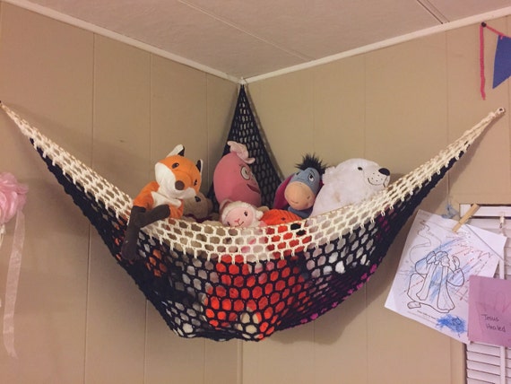 Crochet Stuffed Animal Hammock / Kid's Room by TogetherInLove