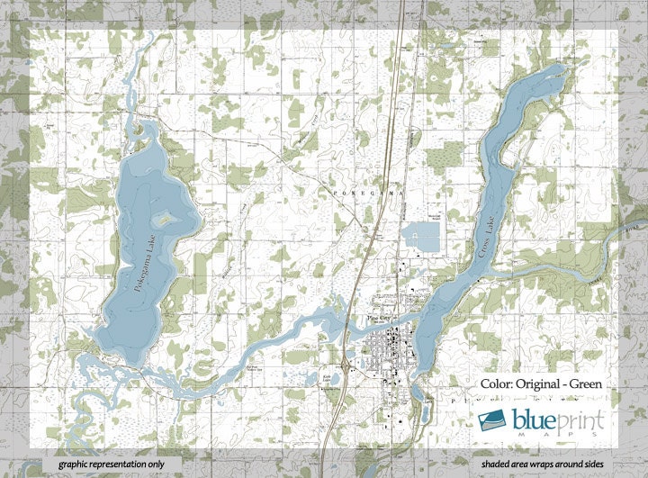 Pokegama/Cross Lake Canvas Lake Map