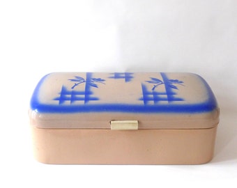 art deco enamel bread box