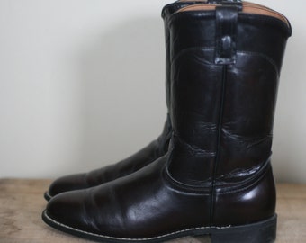 vintage oxblood leather mens roper boots