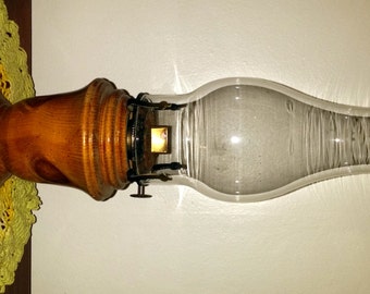 Oil-Lamp Knotty Pine Lamplight Farms-with-Flare-Top-Chimney-Wick