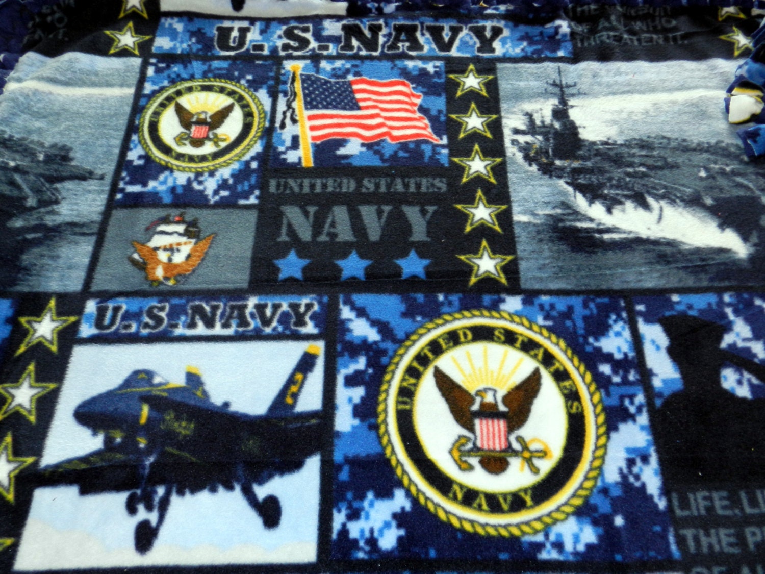 US Navy Fleece Tie Blanket XLarge