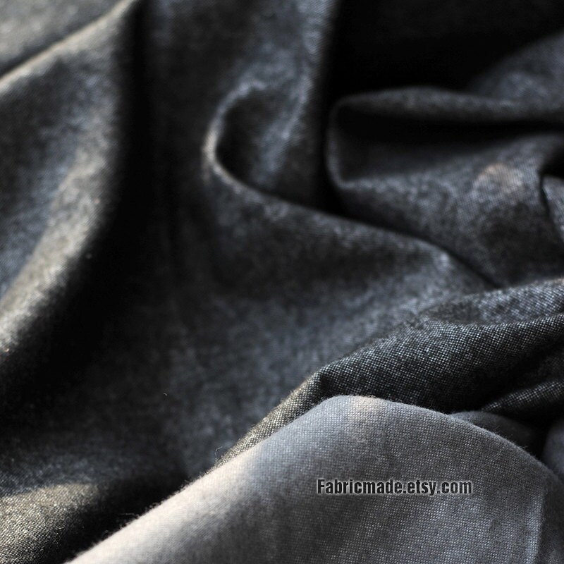 Grey Cotton Fabric Charcoal Grey Brushed Cotton For by fabricmade