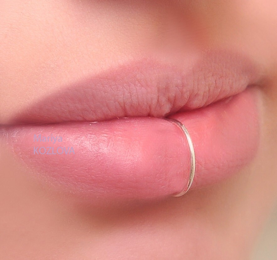 No Piercing 12mm Silver Smooth Lip Ring/fake lip lippenring
