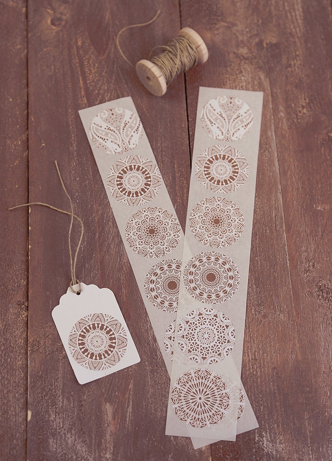 12 lace stickers