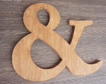 Rustic Ampersand sign 12 ", Wooden symbol, Photo props Custom sign