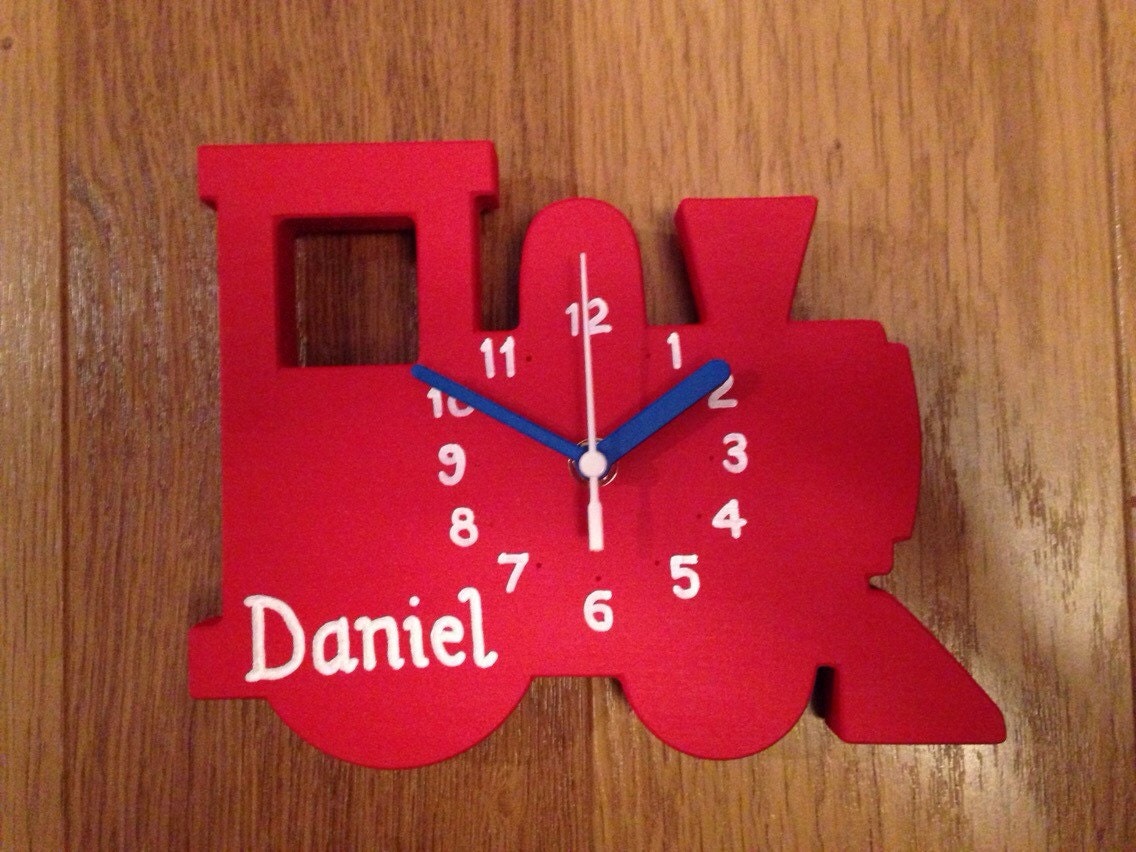Train Clock Wooden & can be personalised
