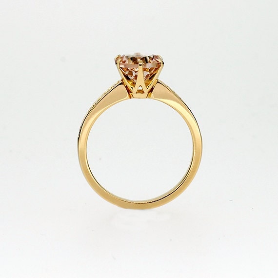 Morganite ring Diamond white gold Yellow gold Engagement