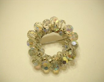 Gorgeous Austrian Crystal Circle Pin (294) So Sparkly!