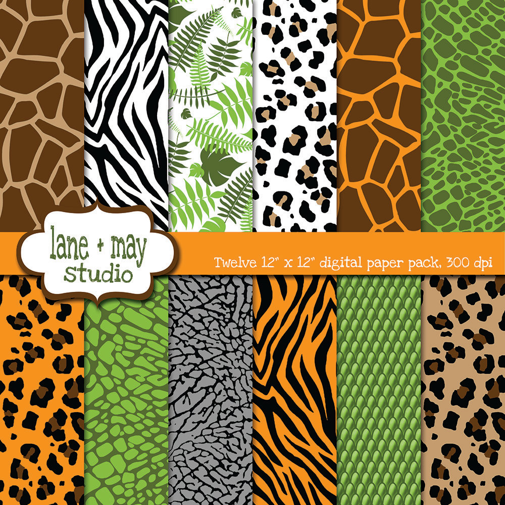 safari jungle animals print