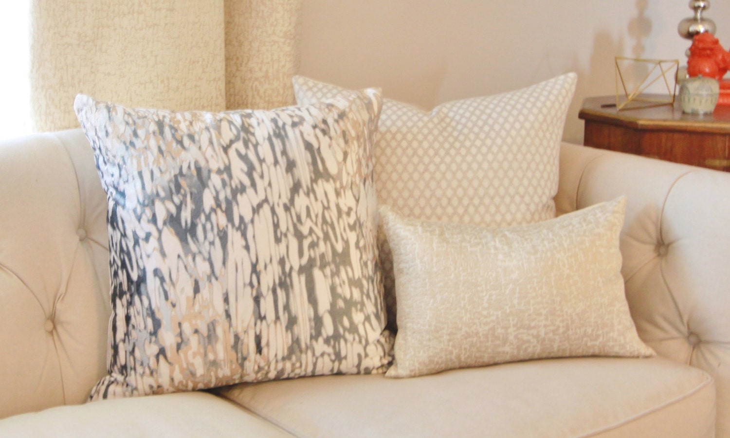 Silver Gold Pillow Metallic Pillow Cover by MotifPillows on Etsy