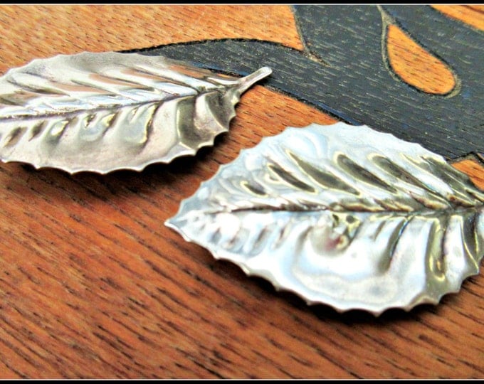 Leaf earrings - silver plated - clip on earrings - Nature - Boho