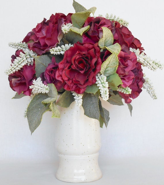 Artificial Flower Arrangement Rust Red & Rust by BeautyEverlasting