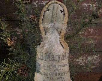 NEW 2014 Primitive Christmas Folk Art Early Style MINI Macy's Santa Doll Ornie E-Pattern
