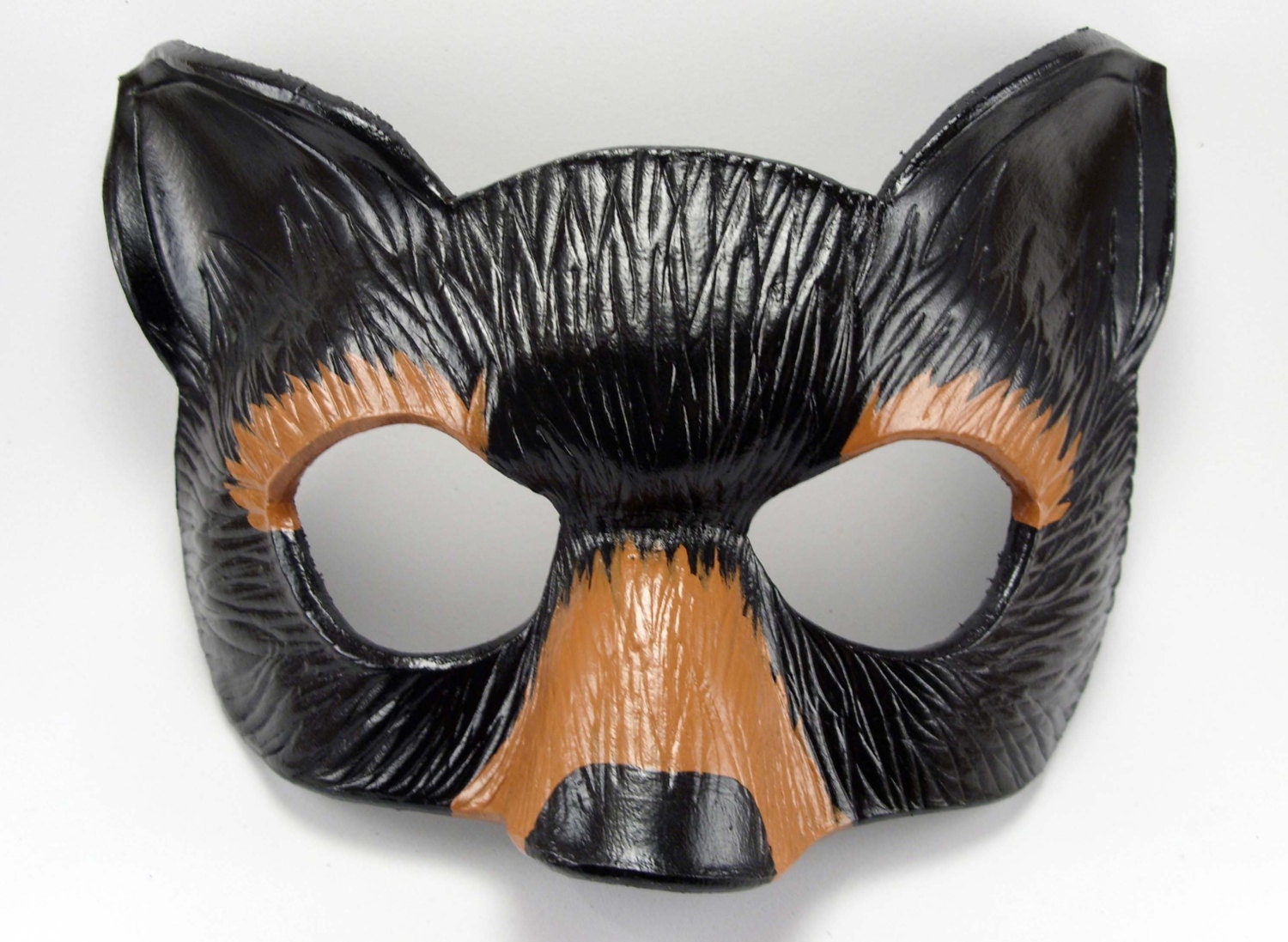 Black Bear Leather Masquerade Animal Mask for Renaissance