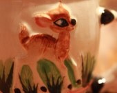 Vintage Handpainted Bambi Mug (1950s)