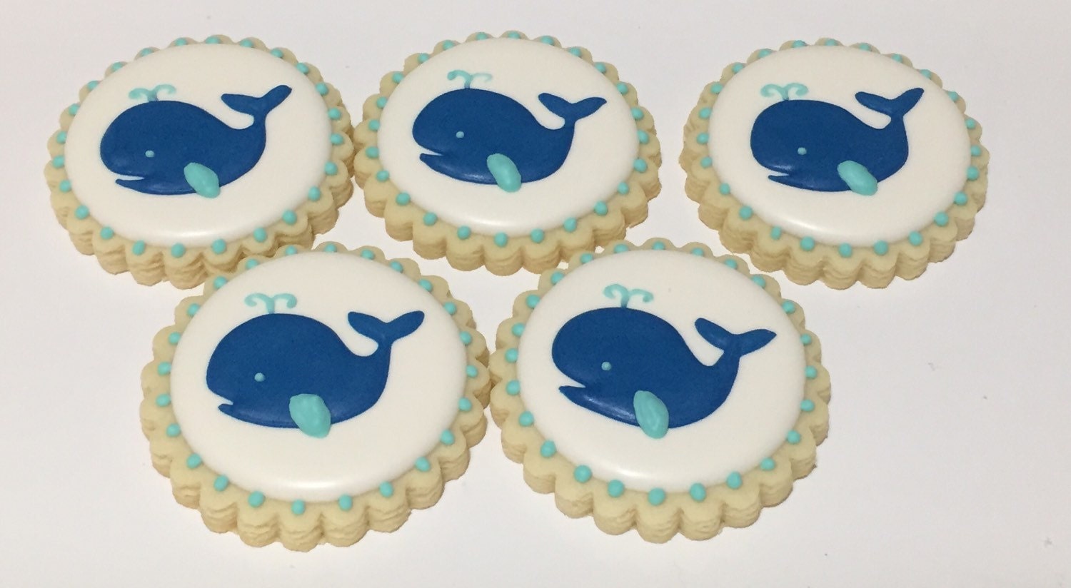 Whale baby shower cookies by Pinkfrostingcookies on Etsy