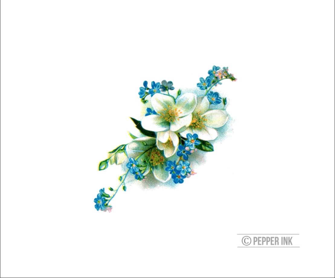 vintage blue floral temporary tattoo blue floral temporary vintage blue floral temporary tattoo blue floral temporary