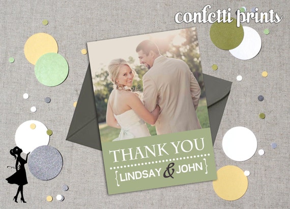 Wedding Thank You Card / Photo Card - MODERN Printable Il_570xn