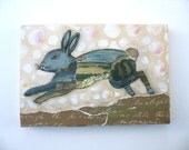 Running Rabbit Print-From My Original Collage And Drawing