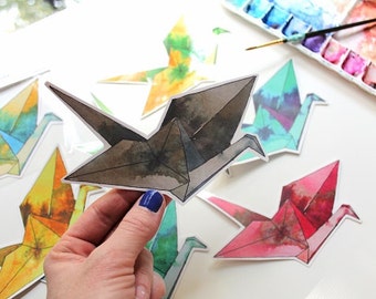 Vinyl Sticker, Paper Crane, Paper Crane Sticker, phone sticker, Laptop Sticker, Cool Sticker, Bumper Sticker, paper crane art, large sticker