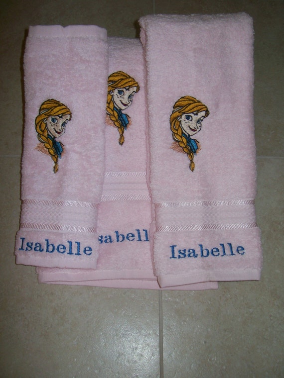 Anna Frozen 3 Piece Embroidered Bath Towel Set by