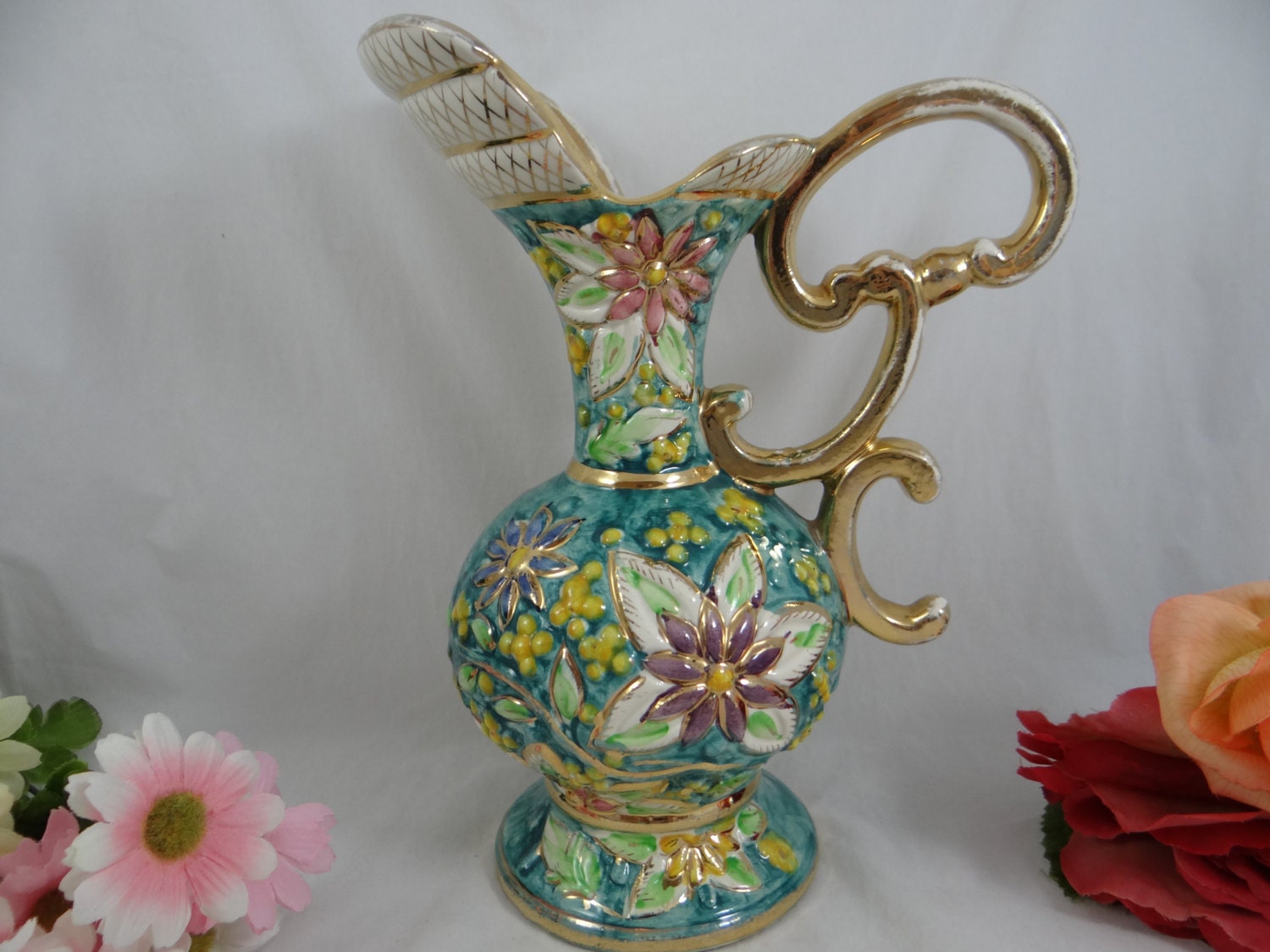 Bequet Quaregnon 265 Belgian Hand Painted Majolica Vase