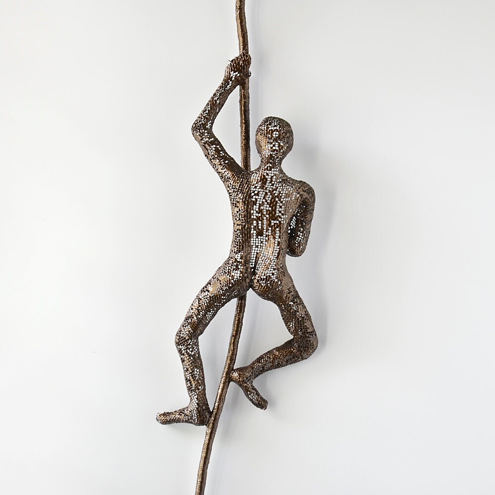 Climbing man on rope Metal wall art home decor Metal by nuntchi
