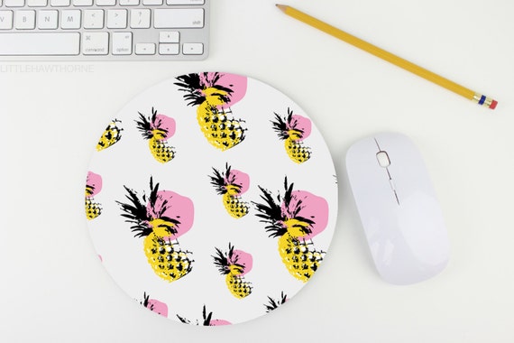 Pineapple Print Mouse Pad / Fruit Print Mousepad / Mat
