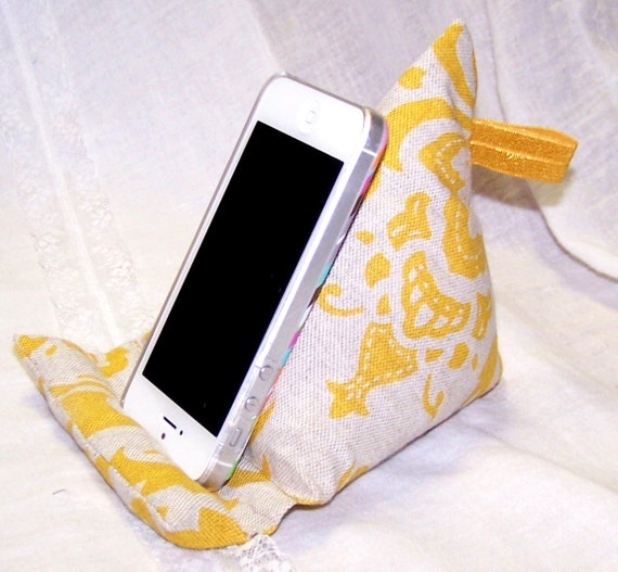 Items similar to Phone Stand, Cell Phone Holder, Fabric Pillow Wedge