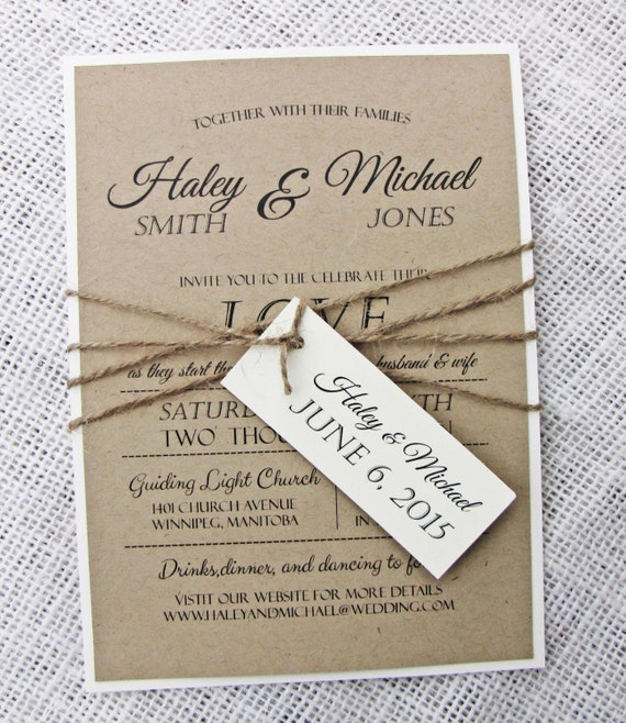 Rustic Wedding Invitation Cards 5