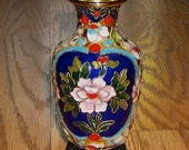 20% OFF Beautiful Vintage CLOISONNE Vase Multi Color Cobalt ENAMEL Floral Pattern Gold Trim 20% OFF Beautiful Vintage CLOISONNE Vase Multi Color Cobalt ENAMEL Floral Pattern Gold Trim