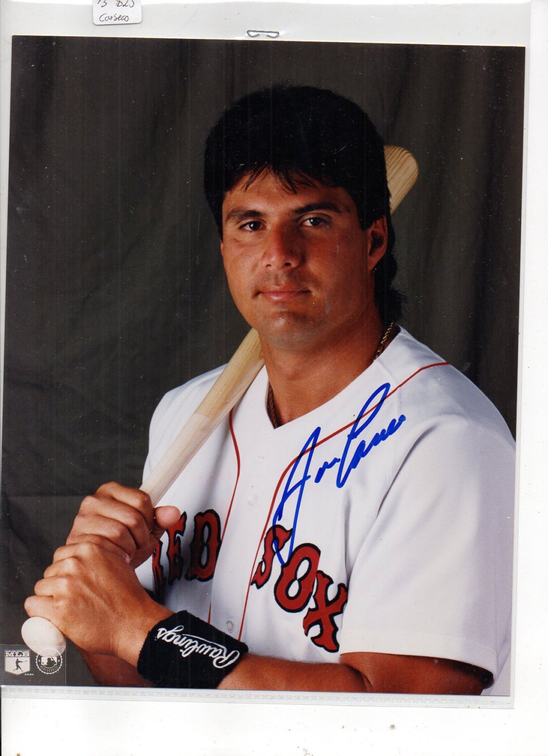 Jose Canseco Autographed 8X10 photo Red Sox by AAAVINTAGEFINDS