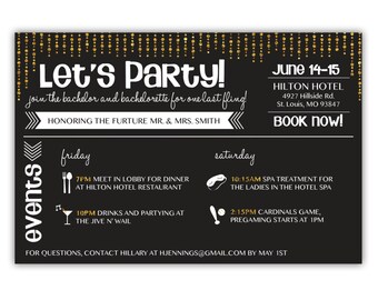 Co Ed Bachelor Bachelorette Party Invitations 8