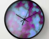 Purple Bokeh Clock - Wall Clock - Photography - Made to order Purple Bokeh Clock - Wall Clock - Photography - Made to order